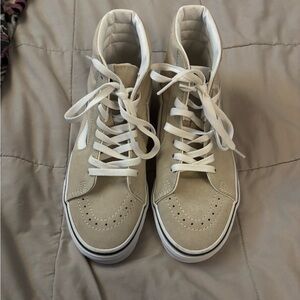 Vans White and Beige High-Top Sneakers